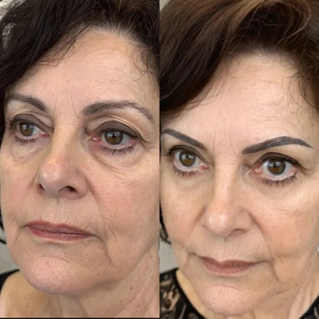 A customer's before and after photos side by side